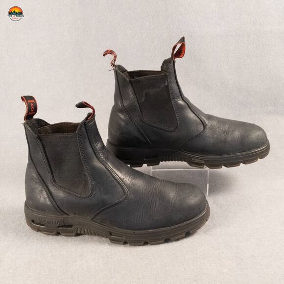 Redback Chelsea Work Boots Black Leather Easy Escape Pull-On Workwear Men's 8 - Picture 3 of 15